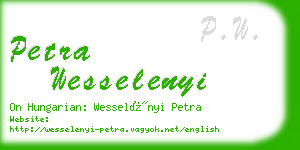 petra wesselenyi business card